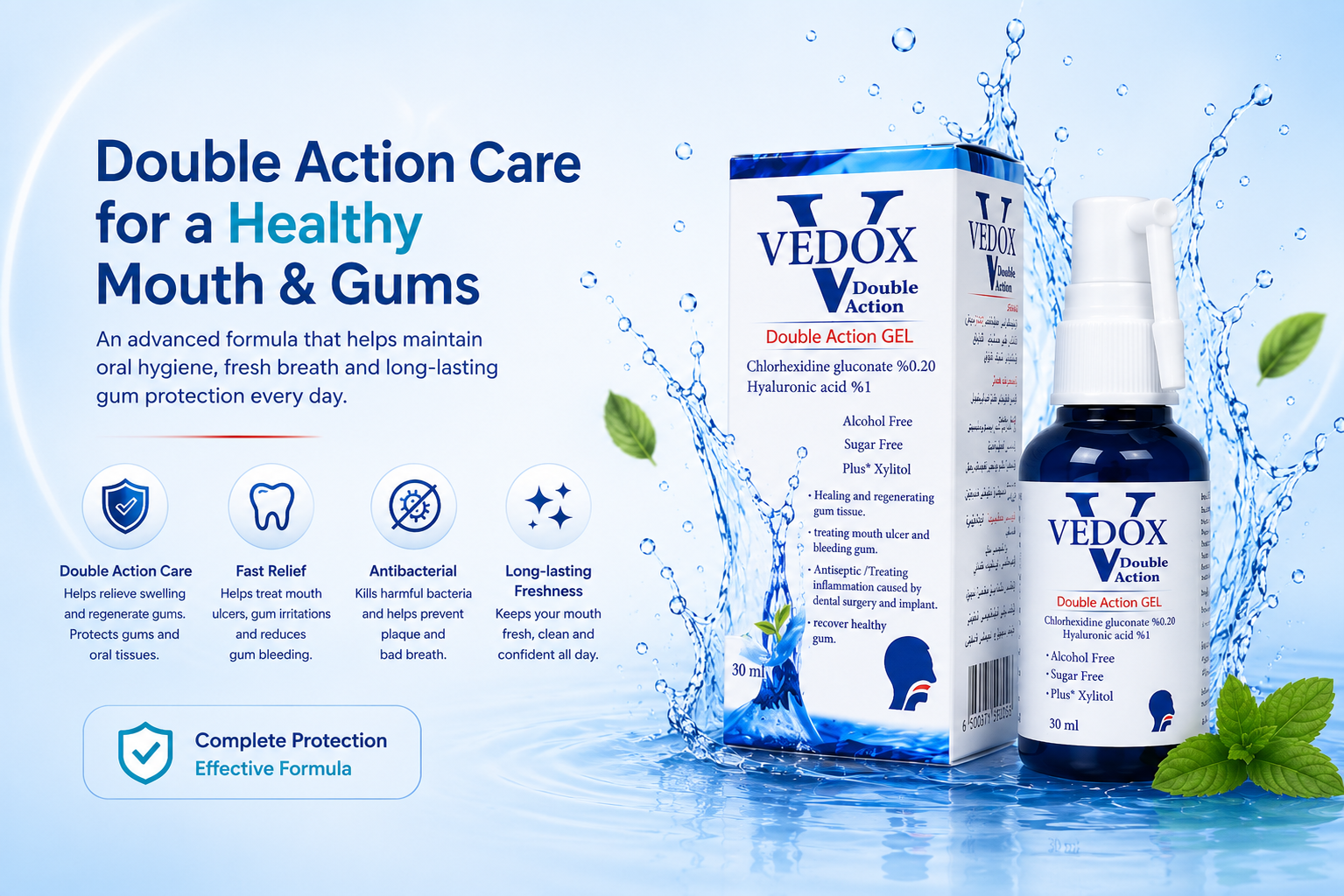 Vedox Double Action Gel — dual care for oral and gum health